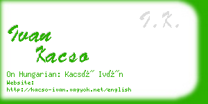 ivan kacso business card