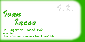 ivan kacso business card